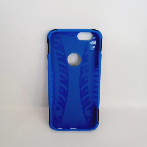 iPhone 6/6s Hard Protective Cell Phone case Cover Blue Black kickstand NEW - Picture 2 of 4